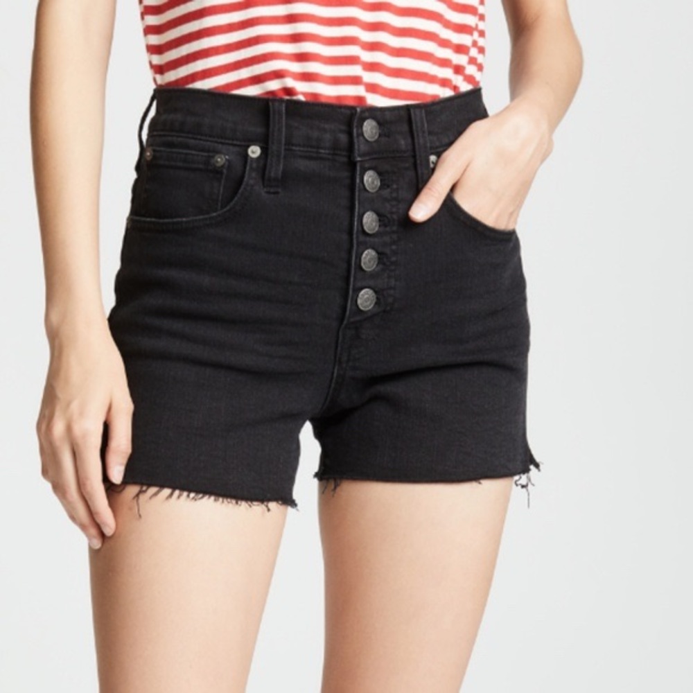 Madewell Black High Waisted Jean Shorts